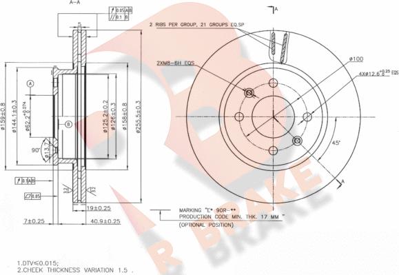 R Brake 78RBD20560 - Brake Disc autospares.lv