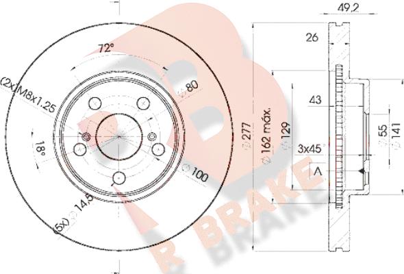 R Brake 78RBD20504 - Brake Disc autospares.lv