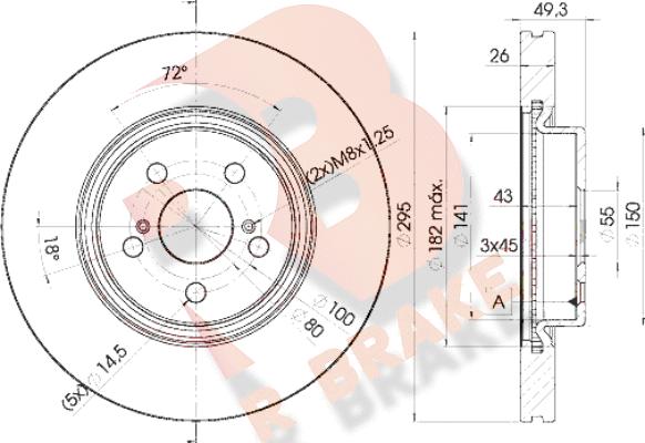 R Brake 78RBD20505 - Brake Disc autospares.lv