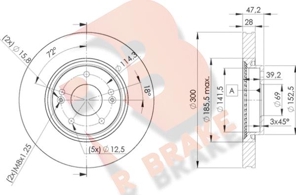 R Brake 78RBD20580 - Brake Disc autospares.lv