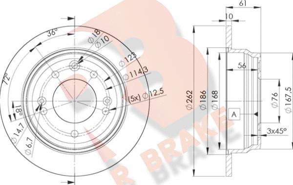 R Brake 78RBD20581 - Brake Disc autospares.lv