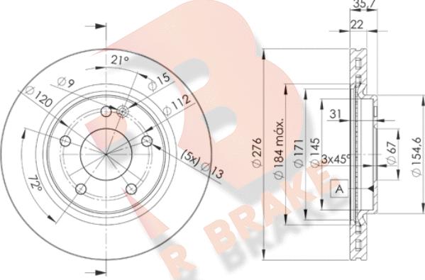 R Brake 78RBD20612 - Brake Disc autospares.lv