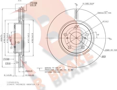 R Brake 78RBD20009 - Brake Disc autospares.lv