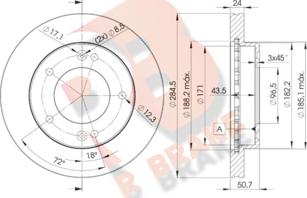 R Brake 78RBD20008 - Brake Disc autospares.lv