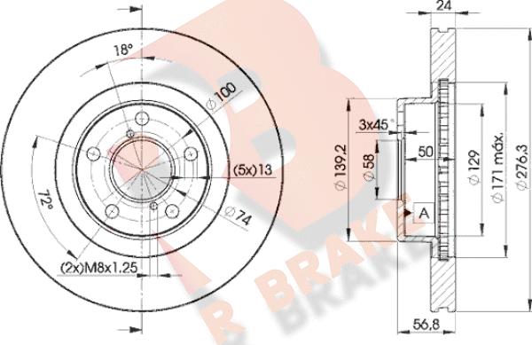 R Brake 78RBD20033 - Brake Disc autospares.lv