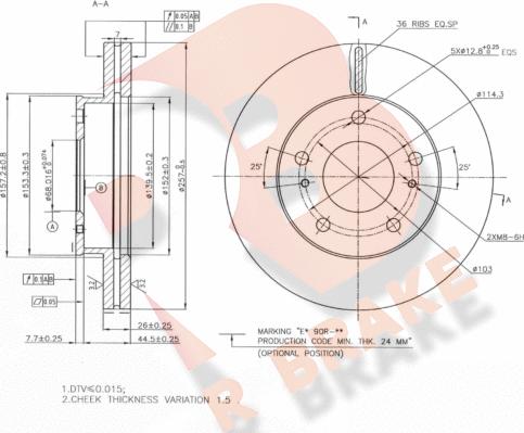 R Brake 78RBD20023 - Brake Disc autospares.lv