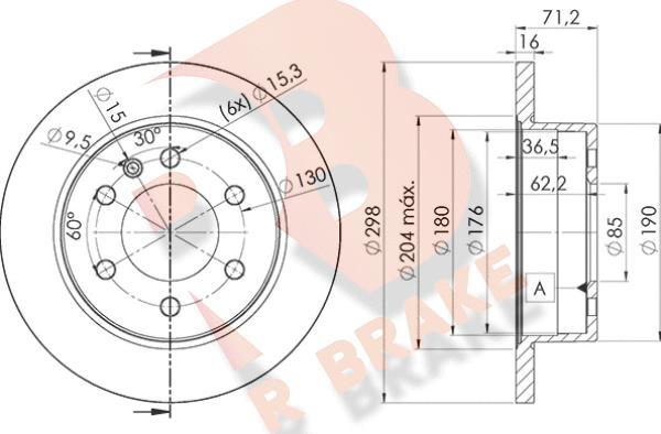 R Brake 78RBD20191 - Brake Disc autospares.lv