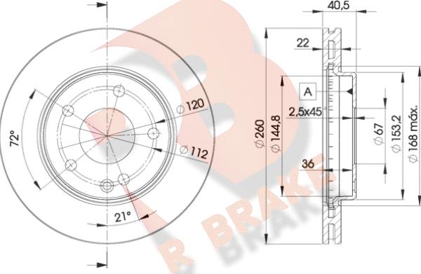 R Brake 78RBD20113 - Brake Disc autospares.lv