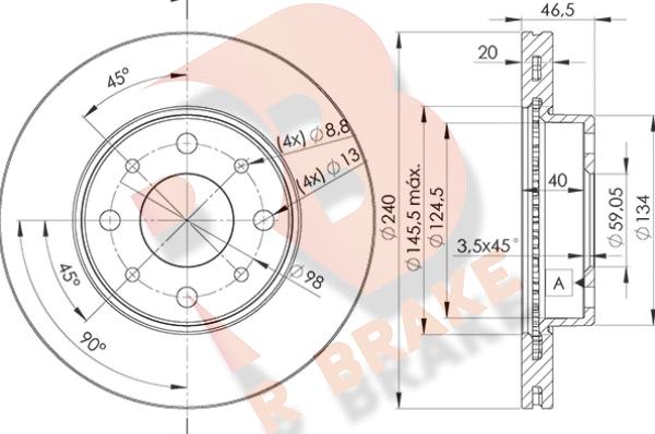 R Brake 78RBD20178 - Brake Disc autospares.lv