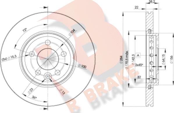 R Brake 78RBD20844 - Brake Disc autospares.lv