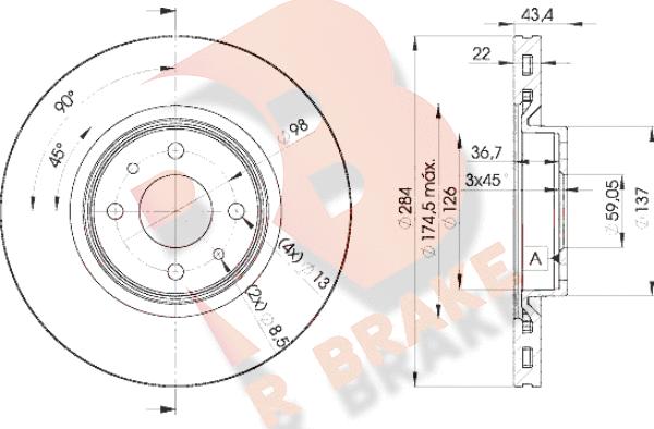 R Brake 78RBD20356 - Brake Disc autospares.lv