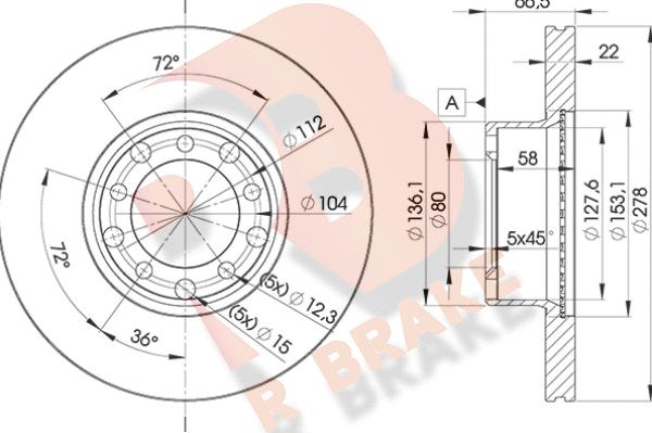 R Brake 78RBD20205 - Brake Disc autospares.lv