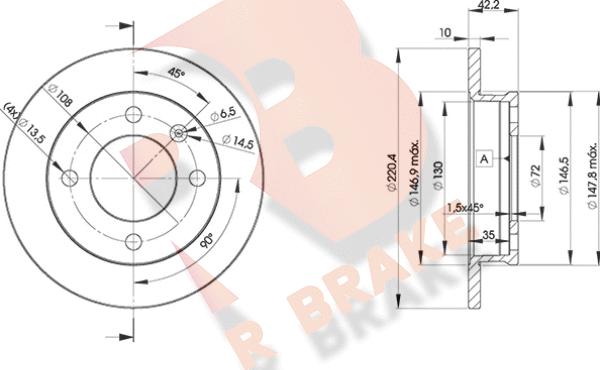 R Brake 78RBD21991 - Brake Disc autospares.lv