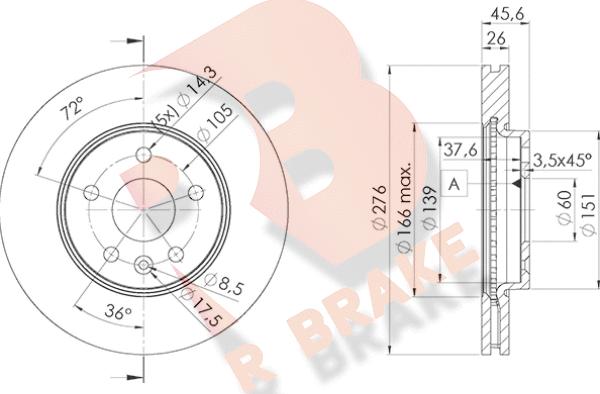 R Brake 78RBD21559 - Brake Disc autospares.lv