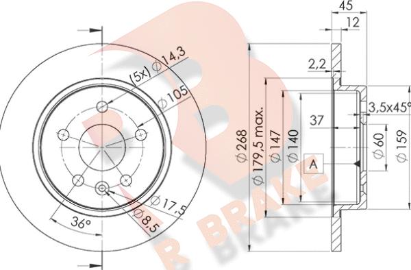 R Brake 78RBD21560 - Brake Disc autospares.lv