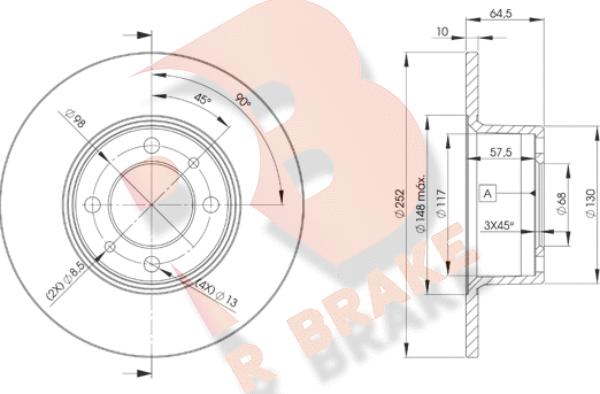 R Brake 78RBD21070 - Brake Disc autospares.lv