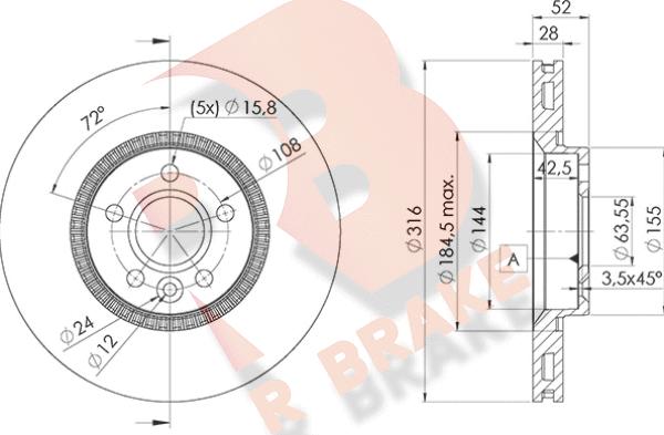 R Brake 78RBD21181 - Brake Disc autospares.lv