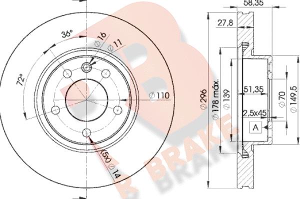 R Brake 78RBD21134 - Brake Disc autospares.lv