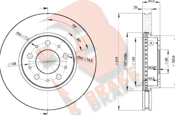 R Brake 78RBD21788 - Brake Disc autospares.lv