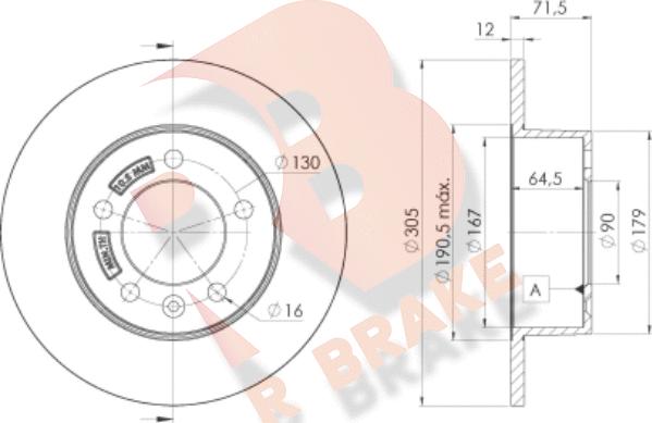 R Brake 78RBD28767 - Brake Disc autospares.lv