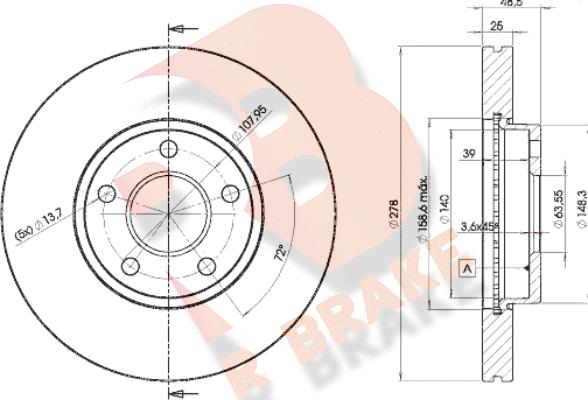 R Brake 78RBD23963 - Brake Disc autospares.lv