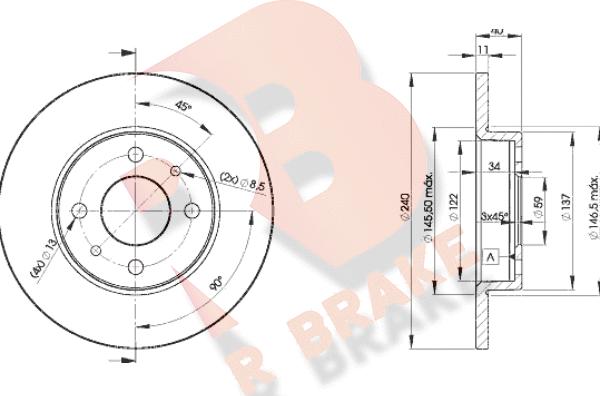 R Brake 78RBD23465 - Brake Disc autospares.lv