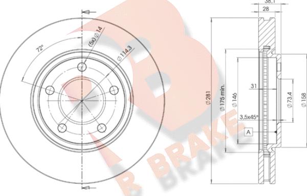 R Brake 78RBD23002 - Brake Disc autospares.lv