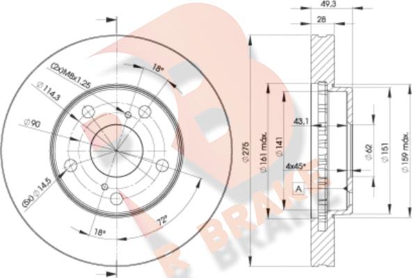 R Brake 78RBD23304 - Brake Disc autospares.lv