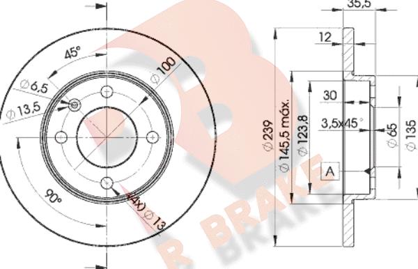 R Brake 78RBD23300 - Brake Disc autospares.lv