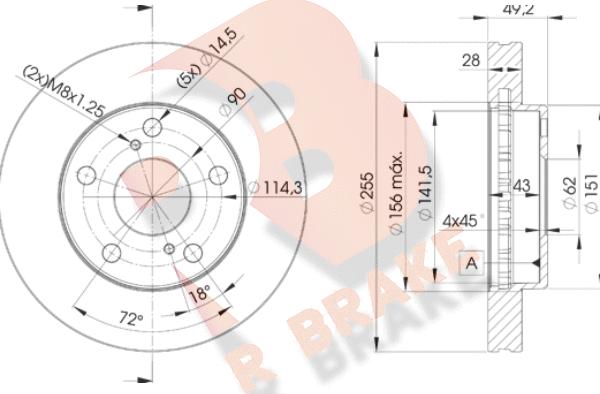 R Brake 78RBD23302 - Brake Disc autospares.lv