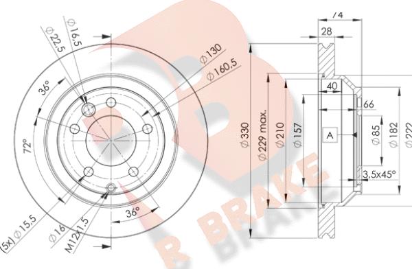 R Brake 78RBD23328 - Brake Disc autospares.lv