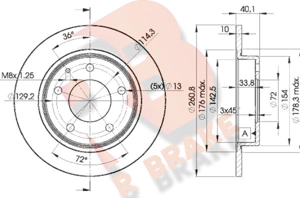 R Brake 78RBD23259 - Brake Disc autospares.lv