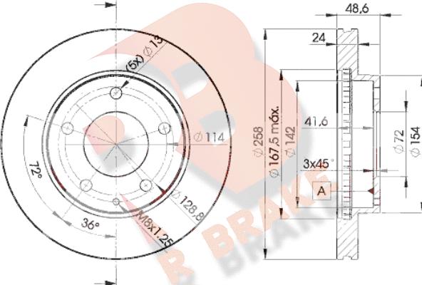 R Brake 78RBD23258 - Brake Disc autospares.lv