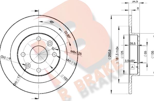 R Brake 78RBD23257 - Brake Disc autospares.lv