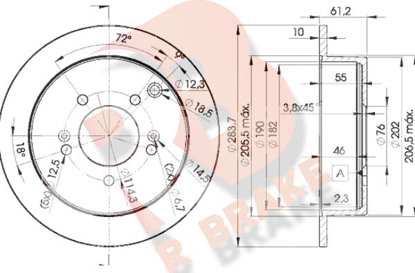 R Brake 78RBD22907 - Brake Disc autospares.lv