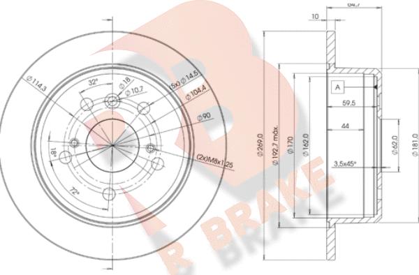 R Brake 78RBD22443 - Brake Disc autospares.lv