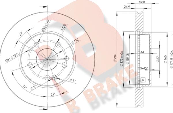 R Brake 78RBD22412 - Brake Disc autospares.lv