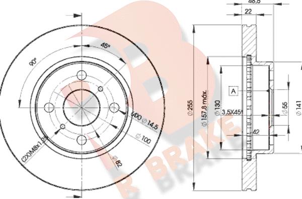 R Brake 78RBD22550 - Brake Disc autospares.lv