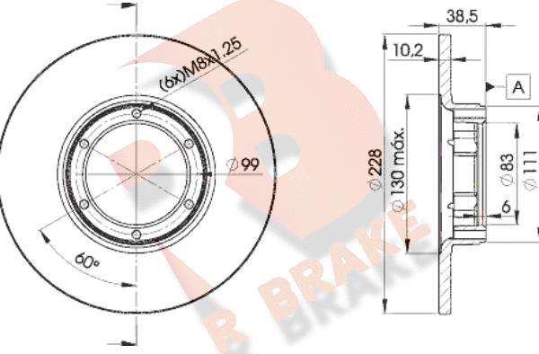 R Brake 78RBD22500 - Brake Disc autospares.lv