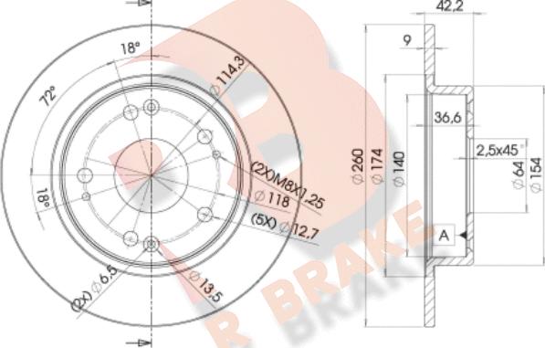 R Brake 78RBD22510 - Brake Disc autospares.lv