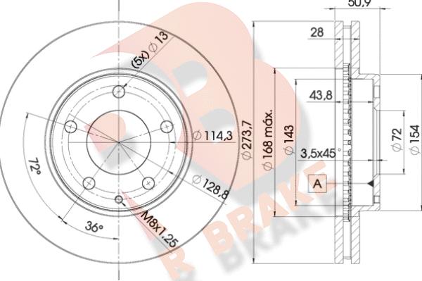 R Brake 78RBD22671 - Brake Disc autospares.lv