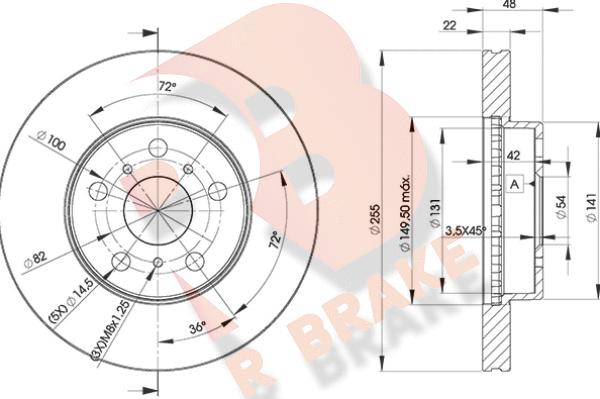 R Brake 78RBD22090 - Brake Disc autospares.lv