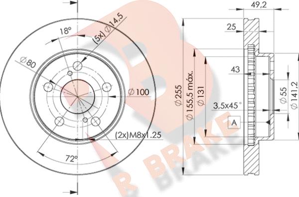 R Brake 78RBD22047 - Brake Disc autospares.lv