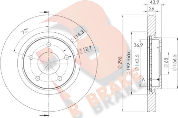 R Brake 78RBD22057 - Brake Disc autospares.lv