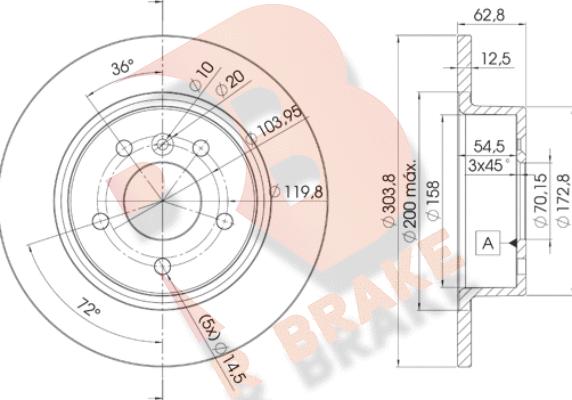 R Brake 78RBD22004 - Brake Disc autospares.lv