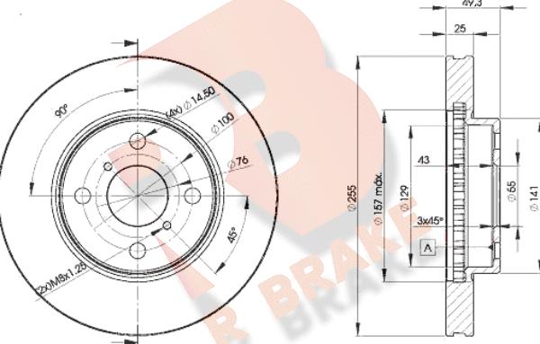 R Brake 78RBD22100 - Brake Disc autospares.lv