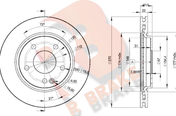 R Brake 78RBD22112 - Brake Disc autospares.lv