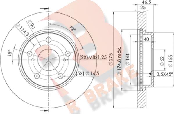 R Brake 78RBD22881 - Brake Disc autospares.lv