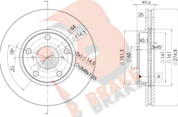 R Brake 78RBD22878 - Brake Disc autospares.lv