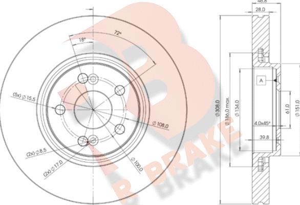 R Brake 78RBD22317 - Brake Disc autospares.lv